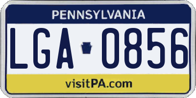 PA license plate LGA0856