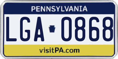 PA license plate LGA0868