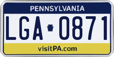 PA license plate LGA0871