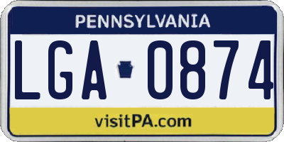 PA license plate LGA0874