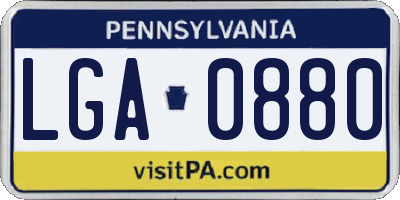 PA license plate LGA0880
