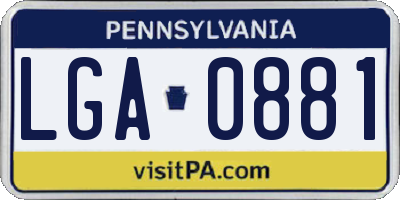 PA license plate LGA0881