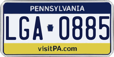 PA license plate LGA0885