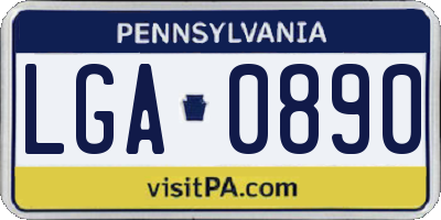 PA license plate LGA0890