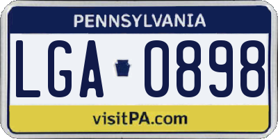 PA license plate LGA0898
