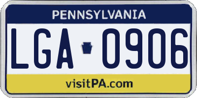 PA license plate LGA0906