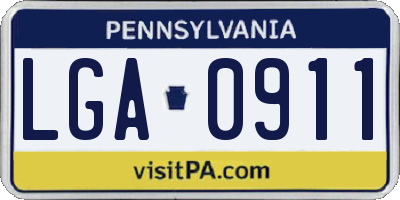 PA license plate LGA0911