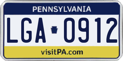 PA license plate LGA0912