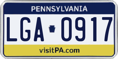 PA license plate LGA0917