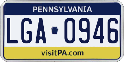 PA license plate LGA0946