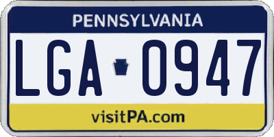 PA license plate LGA0947
