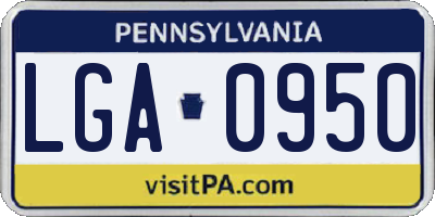 PA license plate LGA0950