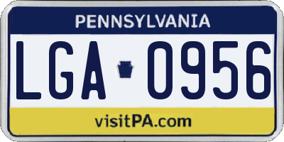 PA license plate LGA0956