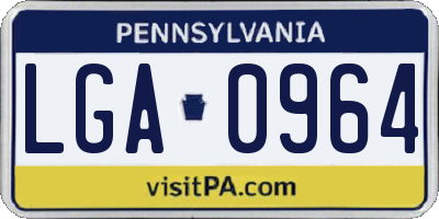PA license plate LGA0964
