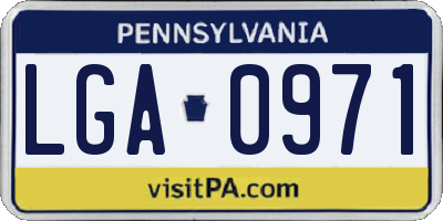 PA license plate LGA0971