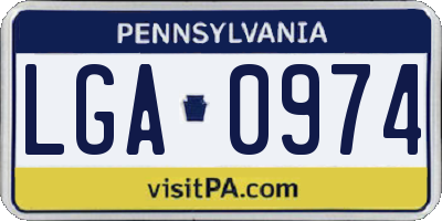 PA license plate LGA0974