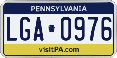 PA license plate LGA0976