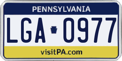 PA license plate LGA0977