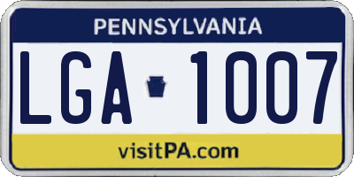 PA license plate LGA1007