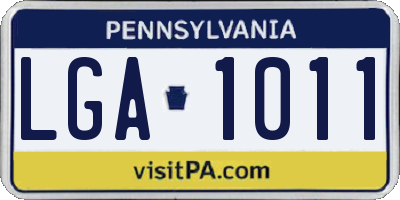 PA license plate LGA1011