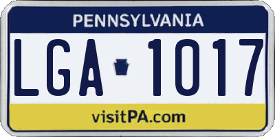 PA license plate LGA1017