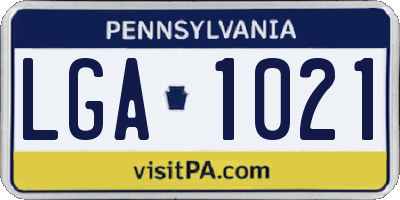 PA license plate LGA1021