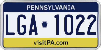PA license plate LGA1022