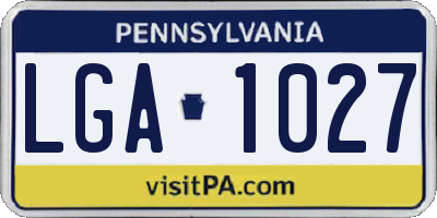 PA license plate LGA1027