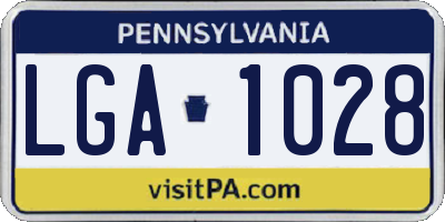 PA license plate LGA1028