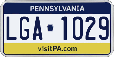 PA license plate LGA1029