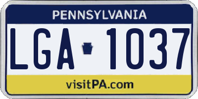 PA license plate LGA1037