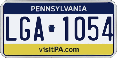 PA license plate LGA1054