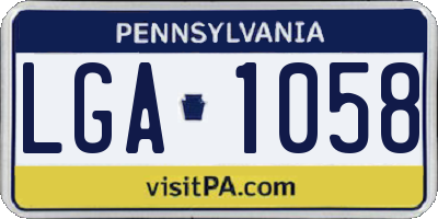 PA license plate LGA1058
