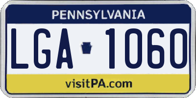 PA license plate LGA1060