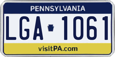 PA license plate LGA1061