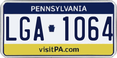 PA license plate LGA1064