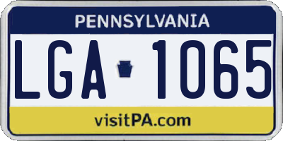 PA license plate LGA1065