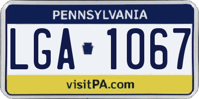 PA license plate LGA1067