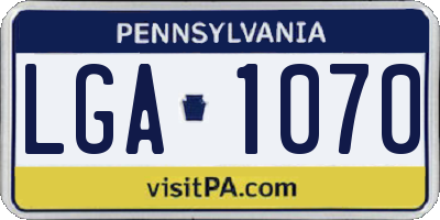 PA license plate LGA1070