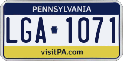 PA license plate LGA1071