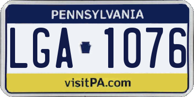 PA license plate LGA1076