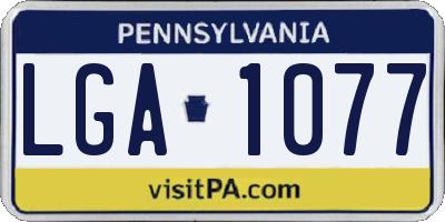 PA license plate LGA1077