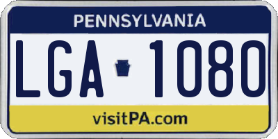 PA license plate LGA1080
