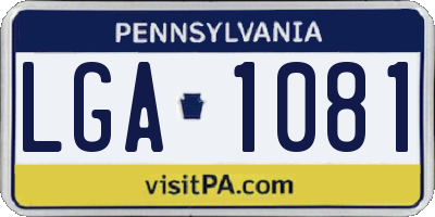 PA license plate LGA1081