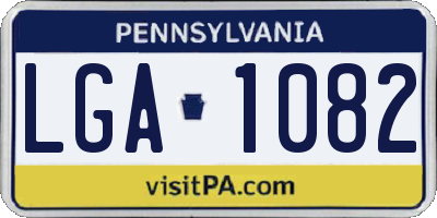PA license plate LGA1082