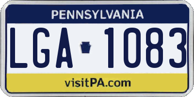 PA license plate LGA1083