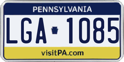 PA license plate LGA1085