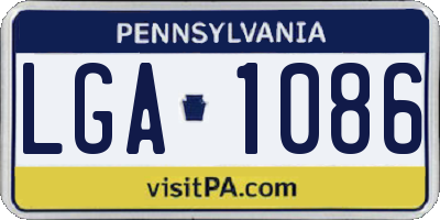PA license plate LGA1086