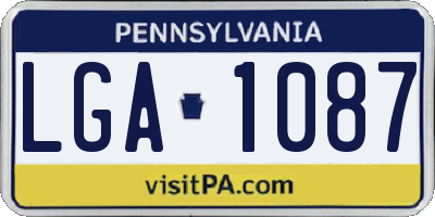 PA license plate LGA1087