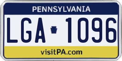 PA license plate LGA1096